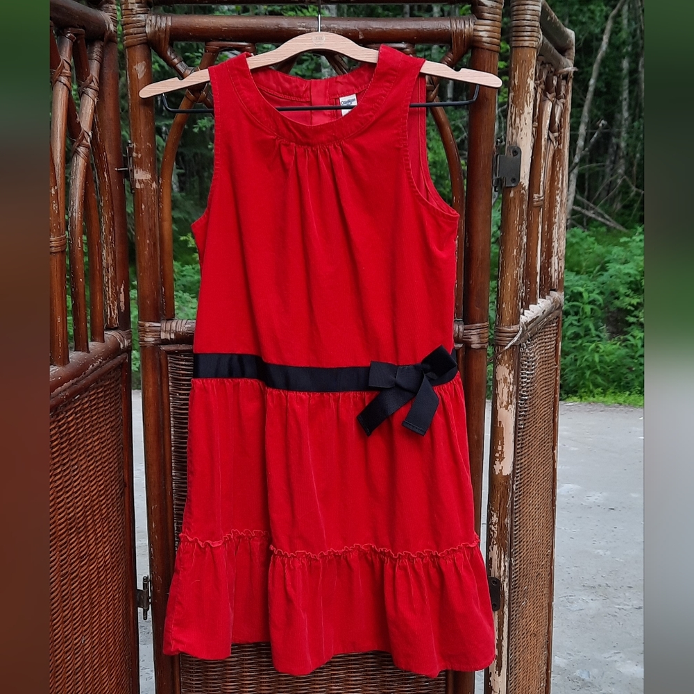 🍀3/15 OshKosh B'gosh Red Corduroy Christmas Girl Dress
